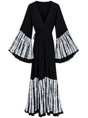 Jackpot Bohemian-style black wrap dress